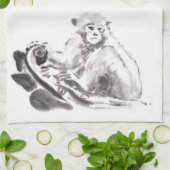 Was het schilderen van apen Jaar Zodiac Kitchen To Theedoek (Gevouwen)