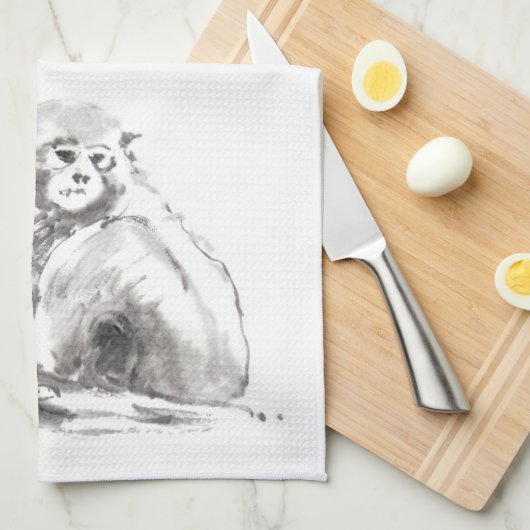 Was het schilderen van apen Jaar Zodiac Kitchen To Theedoek (Quarter Fold)
