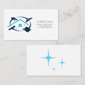 Was het schoonmaken van huis met gereedschap visit visitekaartje (Voorkant / Achterkant)