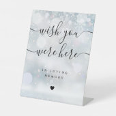 Was hier in liefdevolle herinnering winter reclamebord met voetstuk (Voorkant)