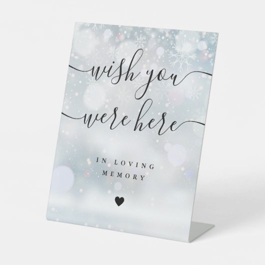 Was hier in liefdevolle herinnering winter reclamebord met voetstuk (Voorkant)