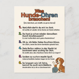 "Was Hundeohren brauchen"-Postkarte Briefkaart