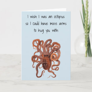 Was ik maar een Octopus Verjaardag Liefde Verjaard Kaart