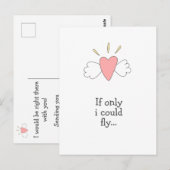 Was ik maar in staat om te vliegen... Knuffel over Briefkaart (Voorkant / Achterkant)