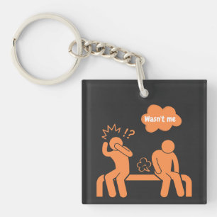 was ik niet, ik laat geen scheten sleutelhanger