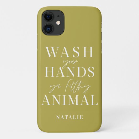 Was je handen als een vies dier grappig Case-Mate iPhone case (Achterkant)