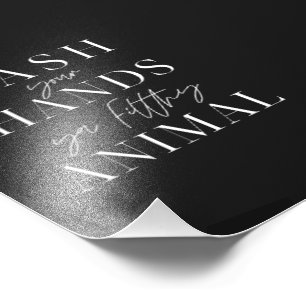 Was je handen en vuil dier foto afdruk