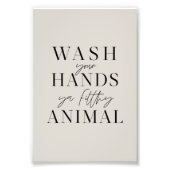 Was je handen en vuil dier foto afdruk (Voorkant)