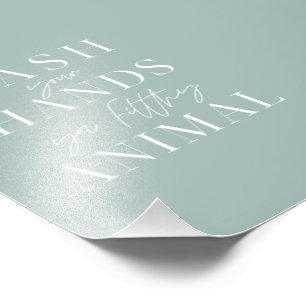 Was je handen en vuil dier foto afdruk