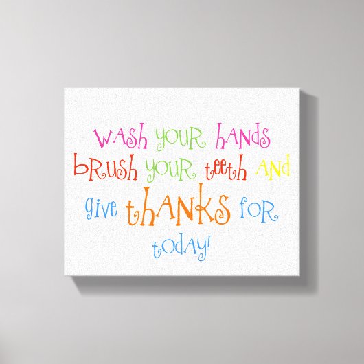 Was je handen Geef Bedankt Badkamer Print Art (Voorkant)