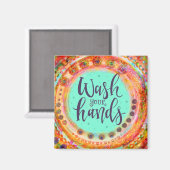 Was je handen Kleurrijke Leuke Inspirivity Magnet (Voorkant / Achterkant)