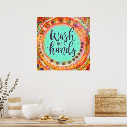 Was je handen Leuke  School-inspiratie Poster (Keuken)