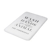 Was je handen met vuile, grappige typografie badmat (Gekanteld)