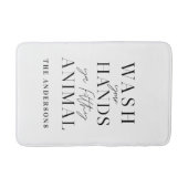 Was je handen met vuile, grappige typografie badmat (Voorkant)