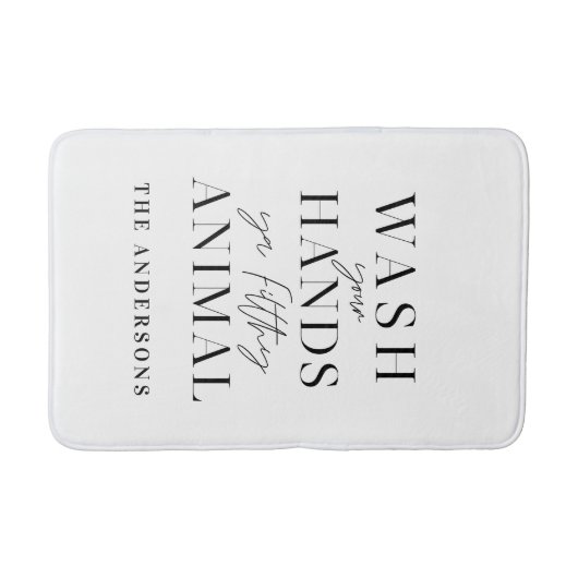 Was je handen met vuile, grappige typografie badmat (Voorkant)