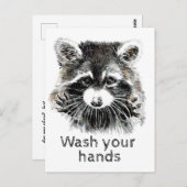 Was je handen, Raccoon Funny? Briefkaart (Voorkant / Achterkant)