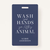 Was je handen voor je vieze dier badge (Achterkant)
