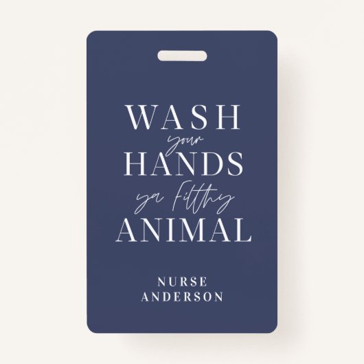 Was je handen voor je vieze dier badge (Voorkant)