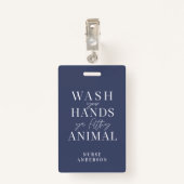 Was je handen voor je vieze dier badge (Achterkant met clip)