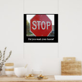 Was je je handen? poster (Keuken)