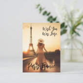 Was je maar hier in Parijs Frankrijk Briefkaart (Staand voorkant)