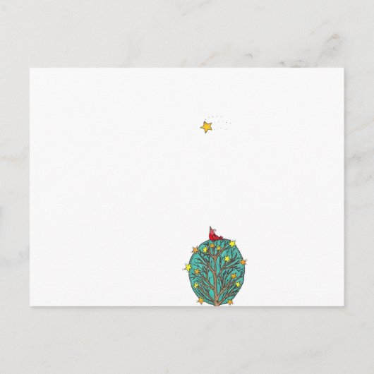 Was je maar hier Red Bird Shooting Star Design Briefkaart (Achterkant)