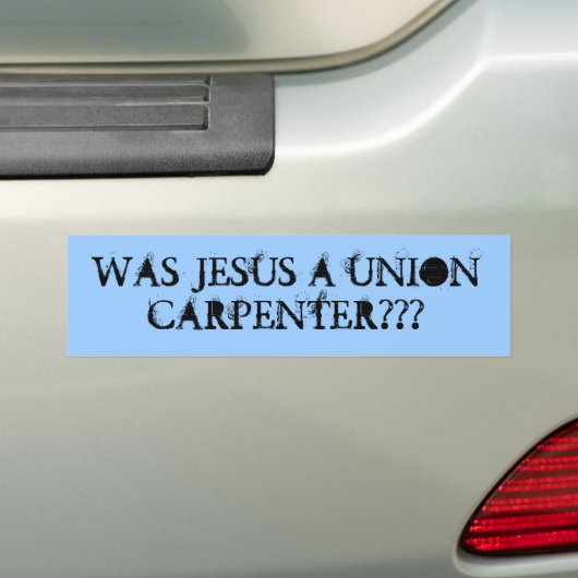 Was Jezus een vakbondskapper?? Bumpersticker (Op auto)
