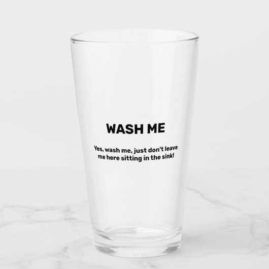 WAS ME Grappige Aangepaste Tekst Vies Glas (Voorkant)
