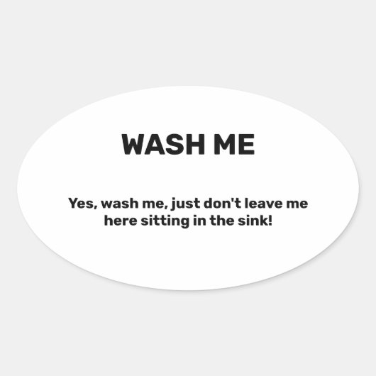 WAS ME Grappige Aangepaste Tekst Vies Ovale Sticker (Voorkant)