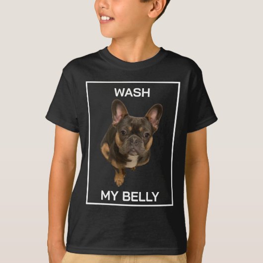 Was Mijn Buik Franse Bulldog Shirt | Grappige Pibb (Voorkant)