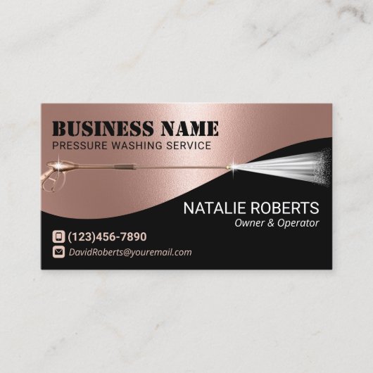 Was Roos Goud reinigen  onder druk Waskracht Visitekaartje (Voorkant)