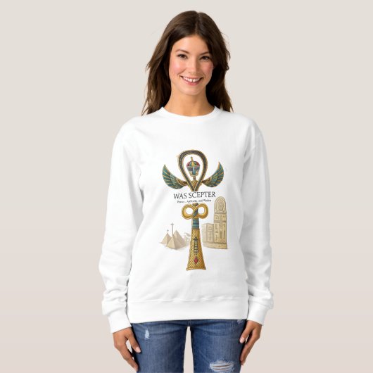 Was Scepter Sweatshirt – Ancient Egyptian Power Sy (Voorkant volledig)