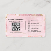 Was Specialist Estheetica QR Code Roze Visitekaartje (Achterkant)