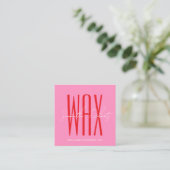 Was specialist moderne typografie script roze vierkante visitekaartje (Staand voorkant)
