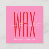 Was specialist moderne typografie script roze vierkante visitekaartje (Voorkant)