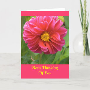 "WAS THINKING OF YOU" ROOS GEKLEURD DAHLIA (FOTO) KAART