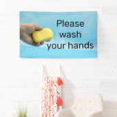 Was uw hand alstublieft met zeep spandoek (Insitu)