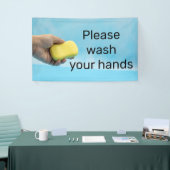 Was uw hand alstublieft met zeep spandoek (Beurs)