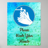Was uw handen 2020 Bathroom Hygiene-teken Poster (Voorkant)