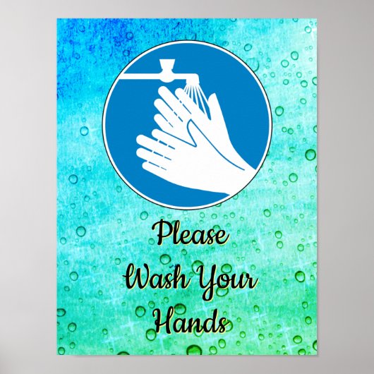 Was uw handen 2020 Bathroom Hygiene-teken Poster (Voorkant)