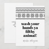 Was uw handen 2020 Funny Humor Sweater Stitch Feestdagenkaart (Voorkant / Achterkant)