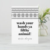 Was uw handen 2020 Funny Humor Sweater Stitch Feestdagenkaart (Staand voorkant)