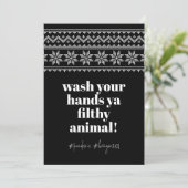 Was uw handen 2020 Funny Humor Sweater Stitch Feestdagenkaart (Staand voorkant)