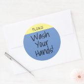 Was uw handen Aangepaste tekst Ronde Sticker (Envelop)