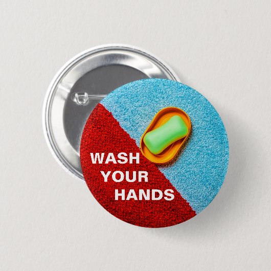 Was uw handen aanpasbaar ronde button 5,7 cm (Voorkant /achterkant)