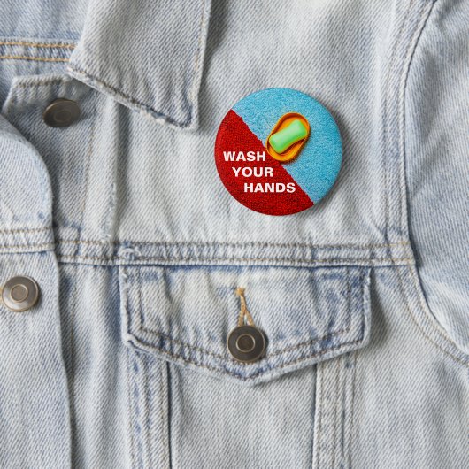 Was uw handen aanpasbaar ronde button 5,7 cm (In situ)