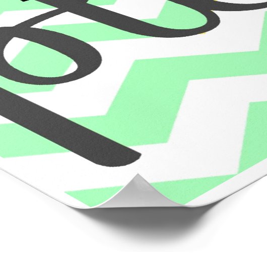 Was uw handen alsjeblieft - Chevron - Mint en Grij Poster (Hoek)