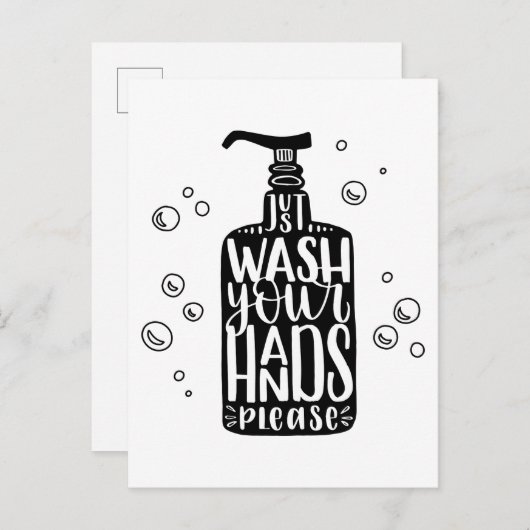 Was uw handen alstublieft briefkaart (Voorkant / Achterkant)