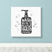 Was uw handen alstublieft canvas afdruk (Insitu (Houten vloer))