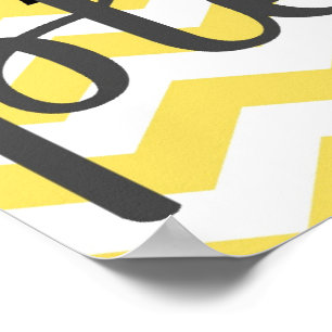 Was uw handen alstublieft - Chevron - Geel grijs Poster